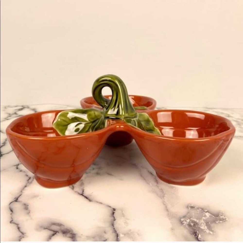 Better Homes & Garden pumpkin 3 Divided Condiment